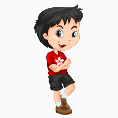 双臂交叉的小男孩