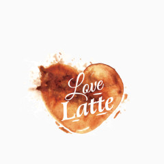 文案背景元素 心形 咖啡色