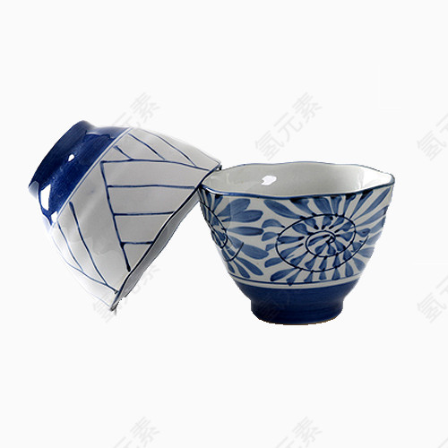 青花瓷深蓝色陶瓷杯