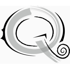 卡通欧式简约花纹英文艺术字母Q