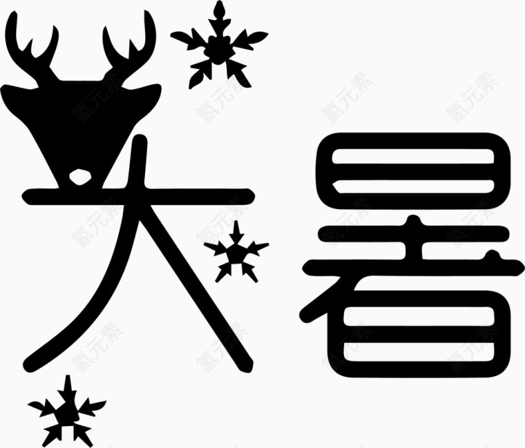 大暑艺术字体