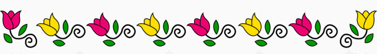 矢量花朵花边