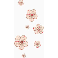 卡通手绘的粉红色的五瓣的桃花背景元素