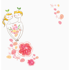 手绘清新情人节素材