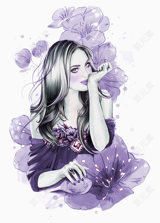 手绘美女