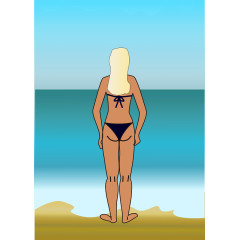 海边的比基尼女孩