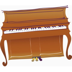 钢琴卡通手绘图标元素