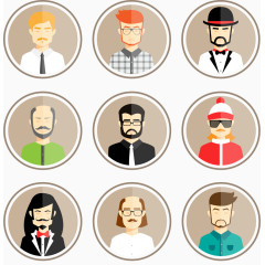 卡通人物头像组.