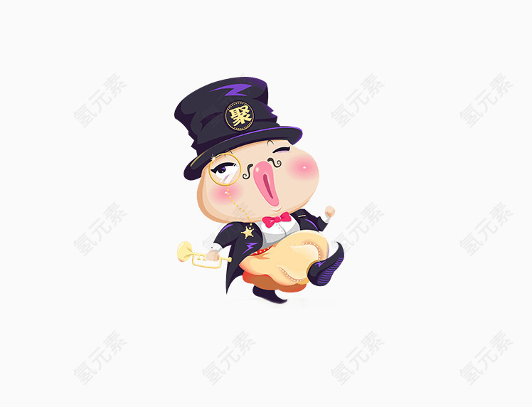 卡通魔术师小猪