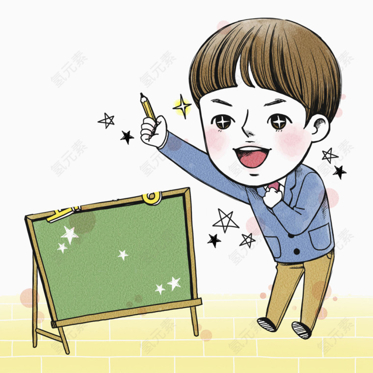 卡通老师讲课