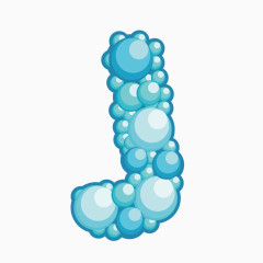 卡通气泡艺术字J