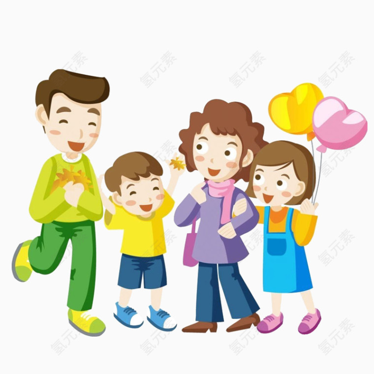 出游度假的一家人PNG素材