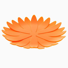 橘红色花瓣形状水果盘