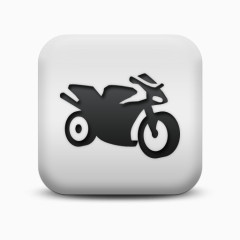 磨砂白广场图标运输旅行运输自行车电机交通出行图标