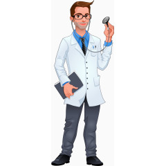 戴着听诊器的医生