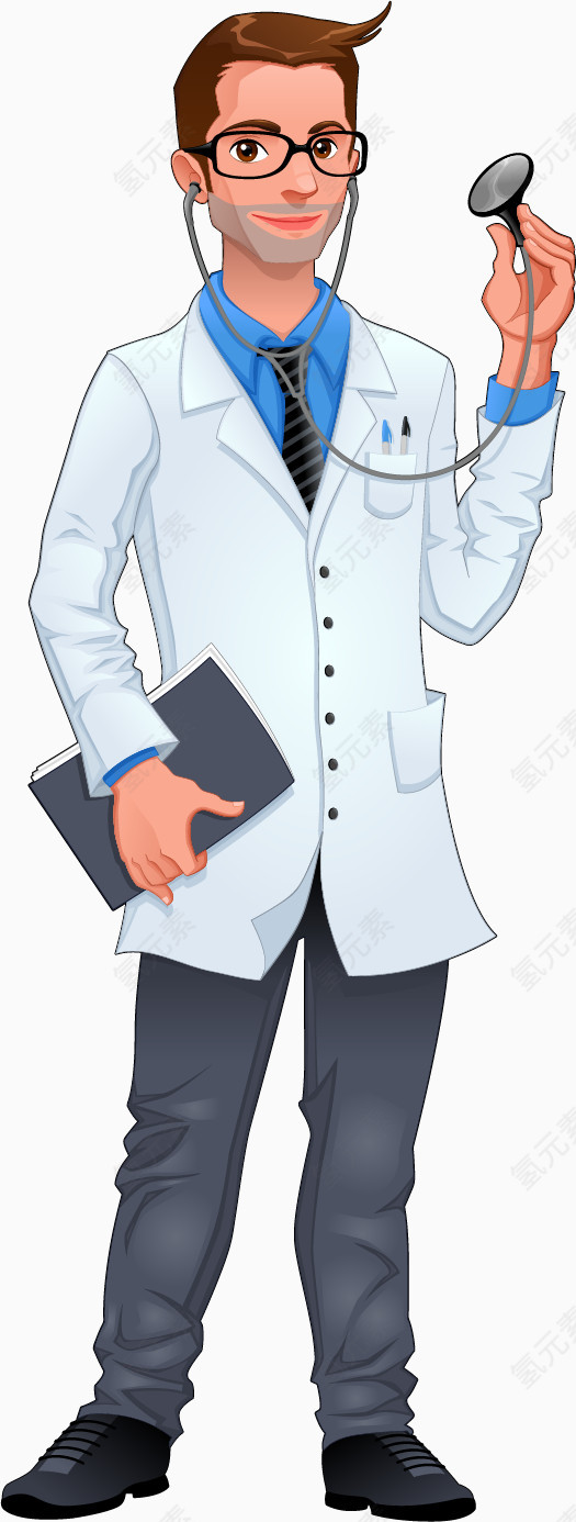 戴着听诊器的医生