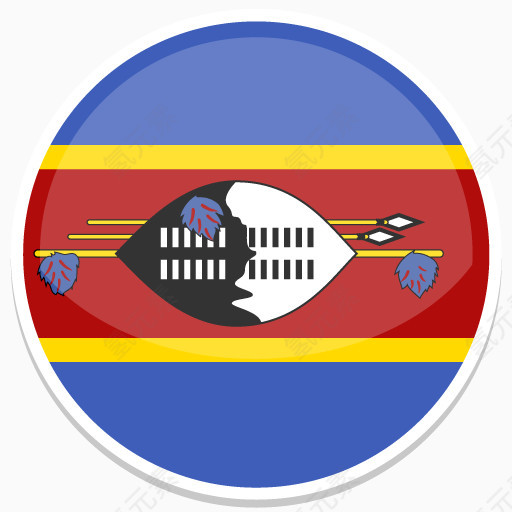 斯威士兰Flat-Round-World-Flag-icons