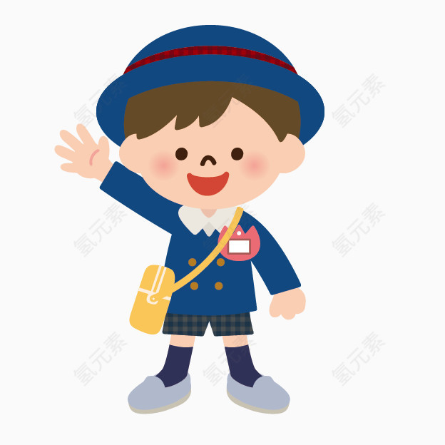 卡通素材人物剪影 卡通可爱小学生