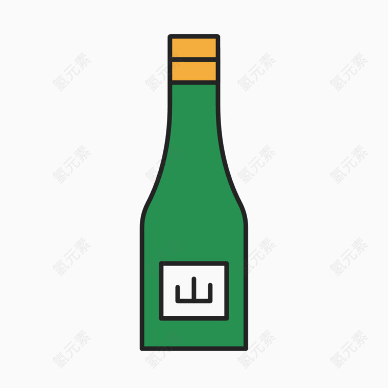 卡通精美图标酒瓶