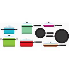 多彩厨房用品矢量图