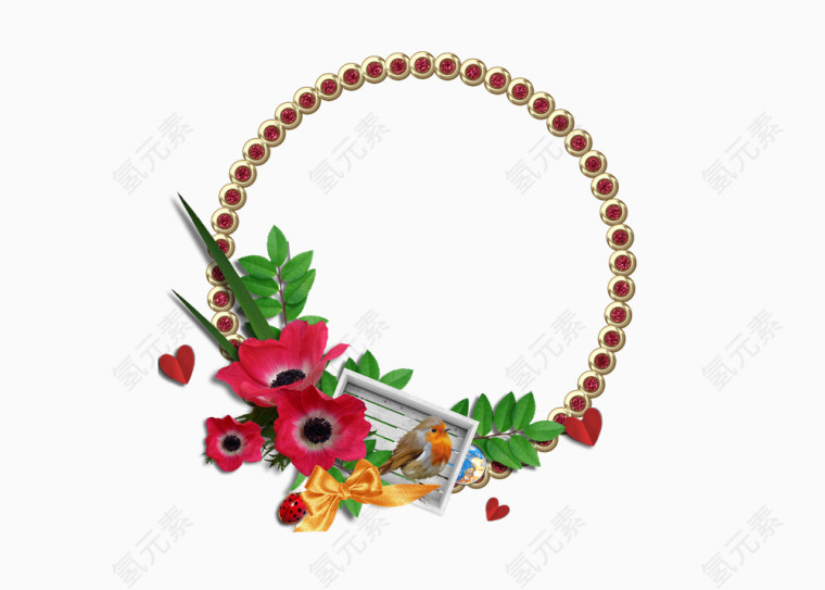 花卉边框插画ps花卉边框素材