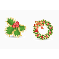 冬青浆果与花环