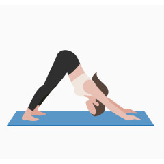 卡通扁平化女人瑜伽