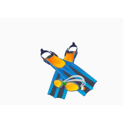 卡通蓝色潜水工具