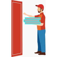 卡通送件的快递员图标