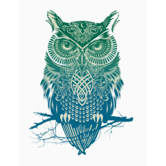 剪纸猫头鹰装饰图