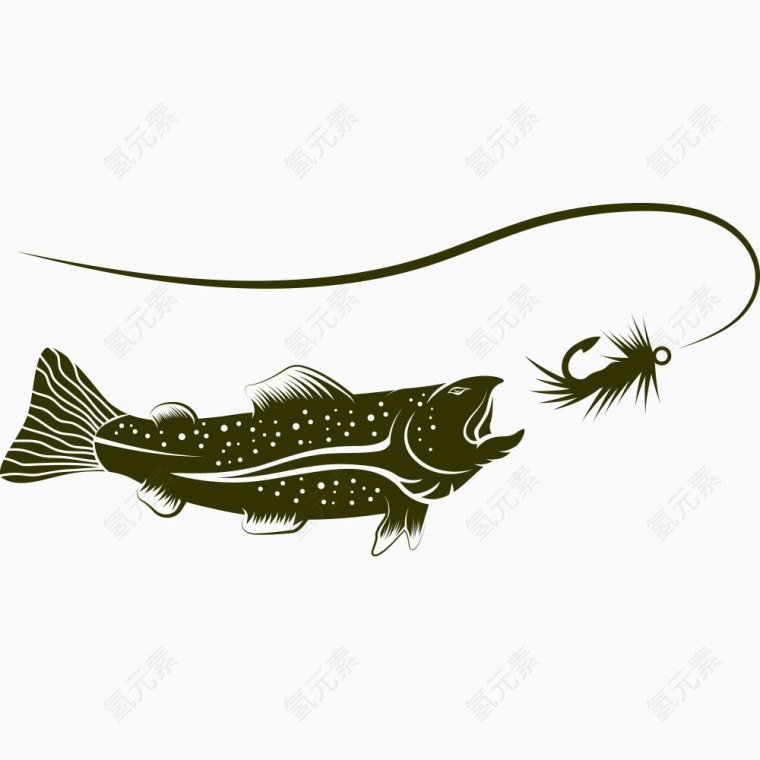 钓鱼插画