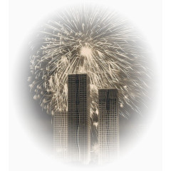 城市夜空烟花效果