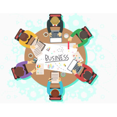 矢量工作的人俯视图