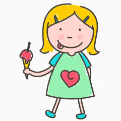 吃冰淇淋的小女孩