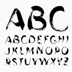 字母毛笔水墨字