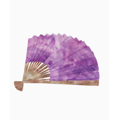 紫色水彩折扇