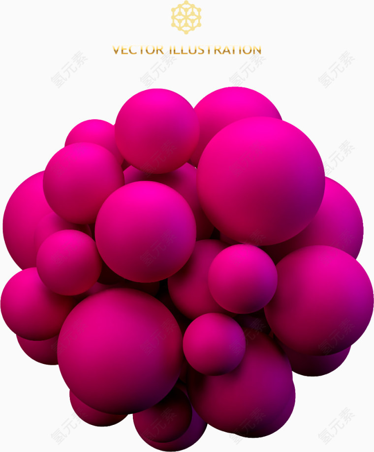 玫红色3D气球
