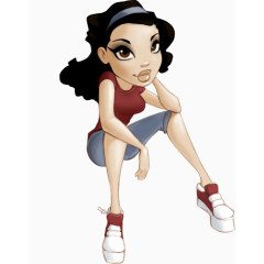 卡通美女素材手绘素材