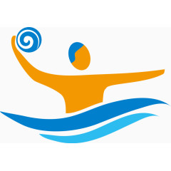 夏日元素水上排球简易画卡通手绘装饰元素