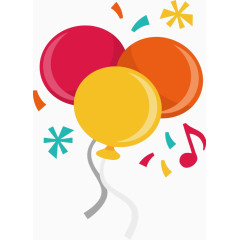 黄色红色彩色气球