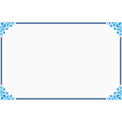 蓝色花边