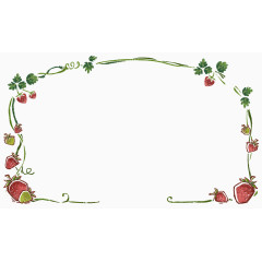 手绘清新草莓框