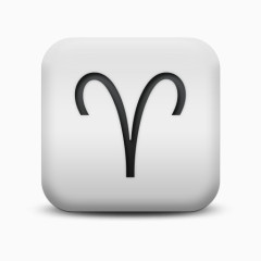 磨砂白广场图标文化占星术白羊座文化偶像