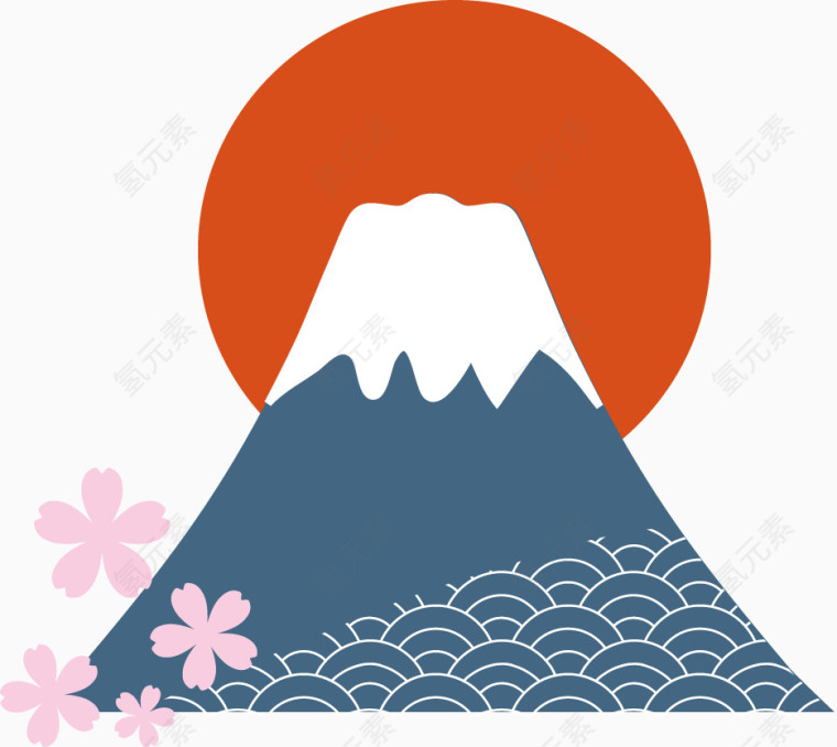 扁平化富士山
