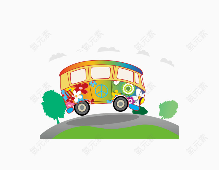 矢量旅游汽车