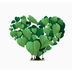 春天清新树叶心型