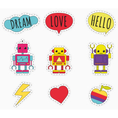 手绘卡通机器人