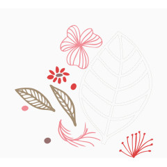 矢量简约叶片素材