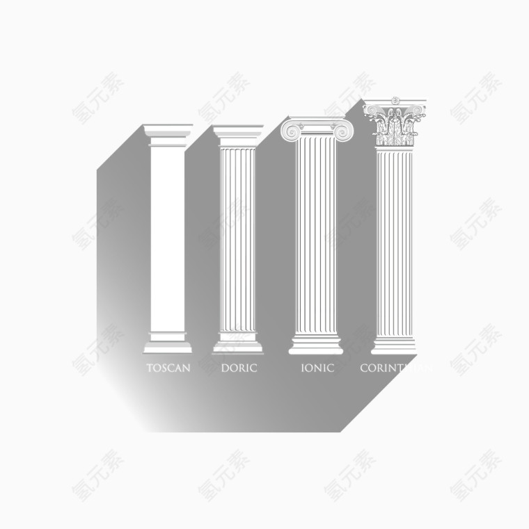 罗马柱矢量素材