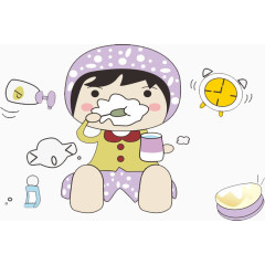 卡通小孩的洗漱用品